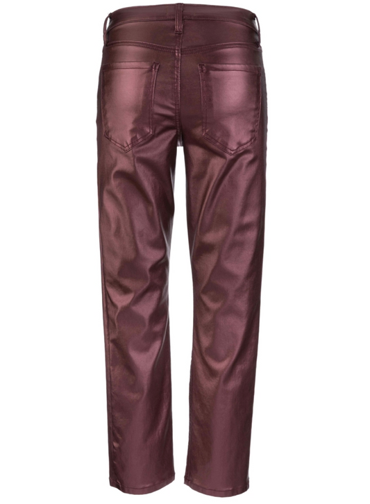KUT from the Kloth Blair High Rise Fab Ab New Straight Jeans - Pearl Burgundy