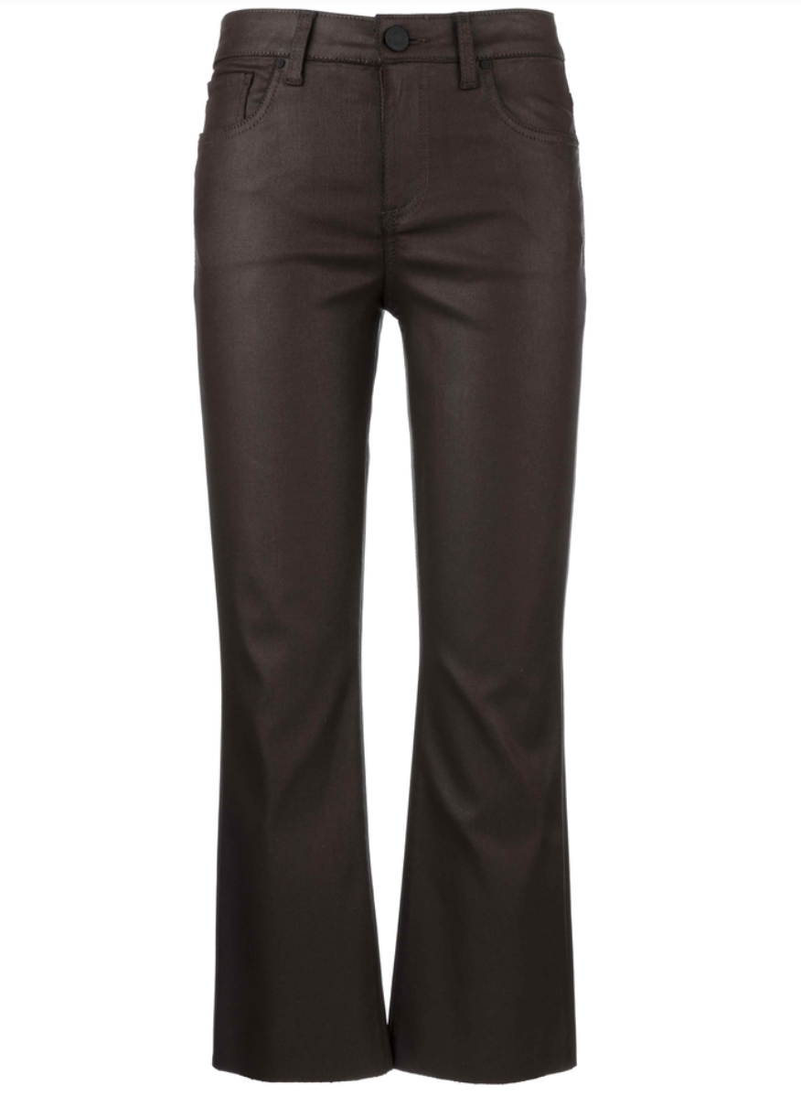 KUT from the Kloth Kelsey High Rise Ankle Flare Jeans - Chocolate coated