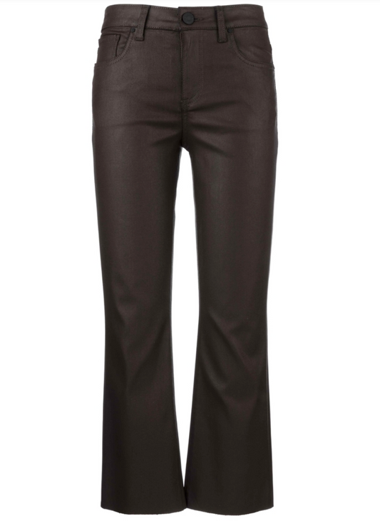 KUT from the Kloth Kelsey High Rise Ankle Flare Jeans - Chocolate coated