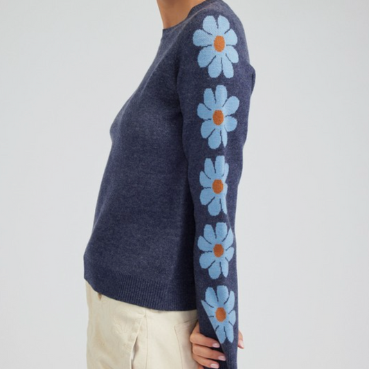 Flower Round Neck Sweater