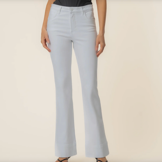 Stella High Rise Fab Ab Flare Wide Hem-Optic White
