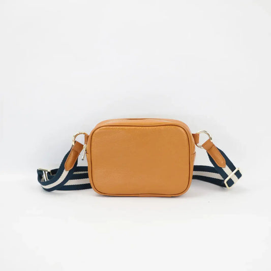 Convertible Pebbled Leather Belt Bag/Sling Bag: Camel