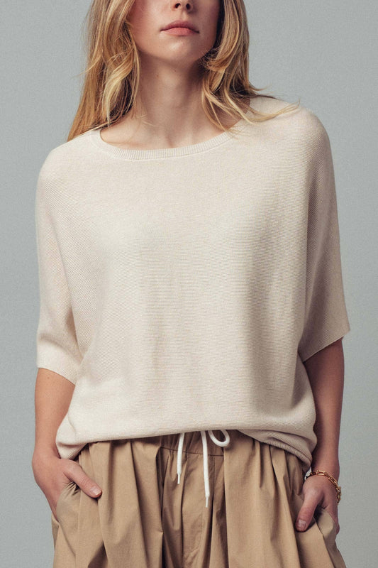 Relaxed Dolman Sleeve Knit Sweater Top