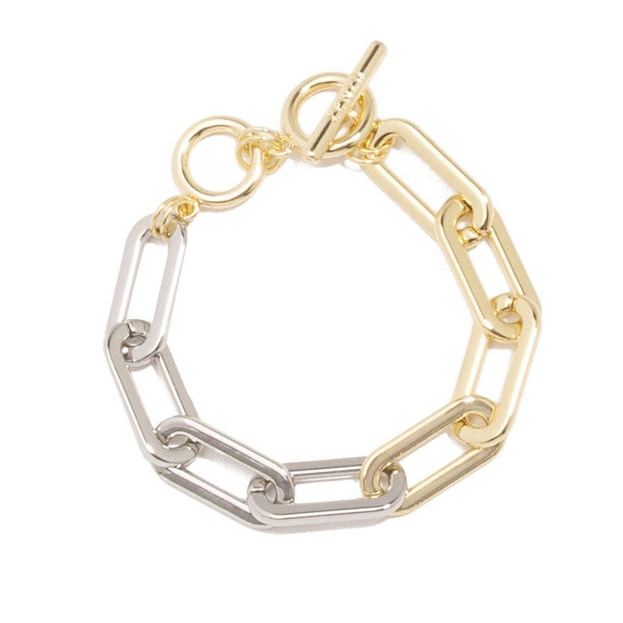 Two-Tone Cable Link Bracelet