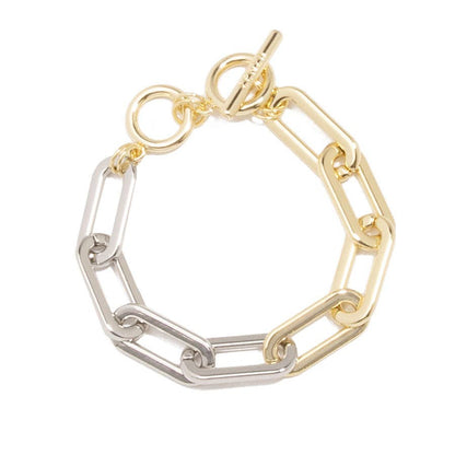 Two-Tone Cable Link Bracelet