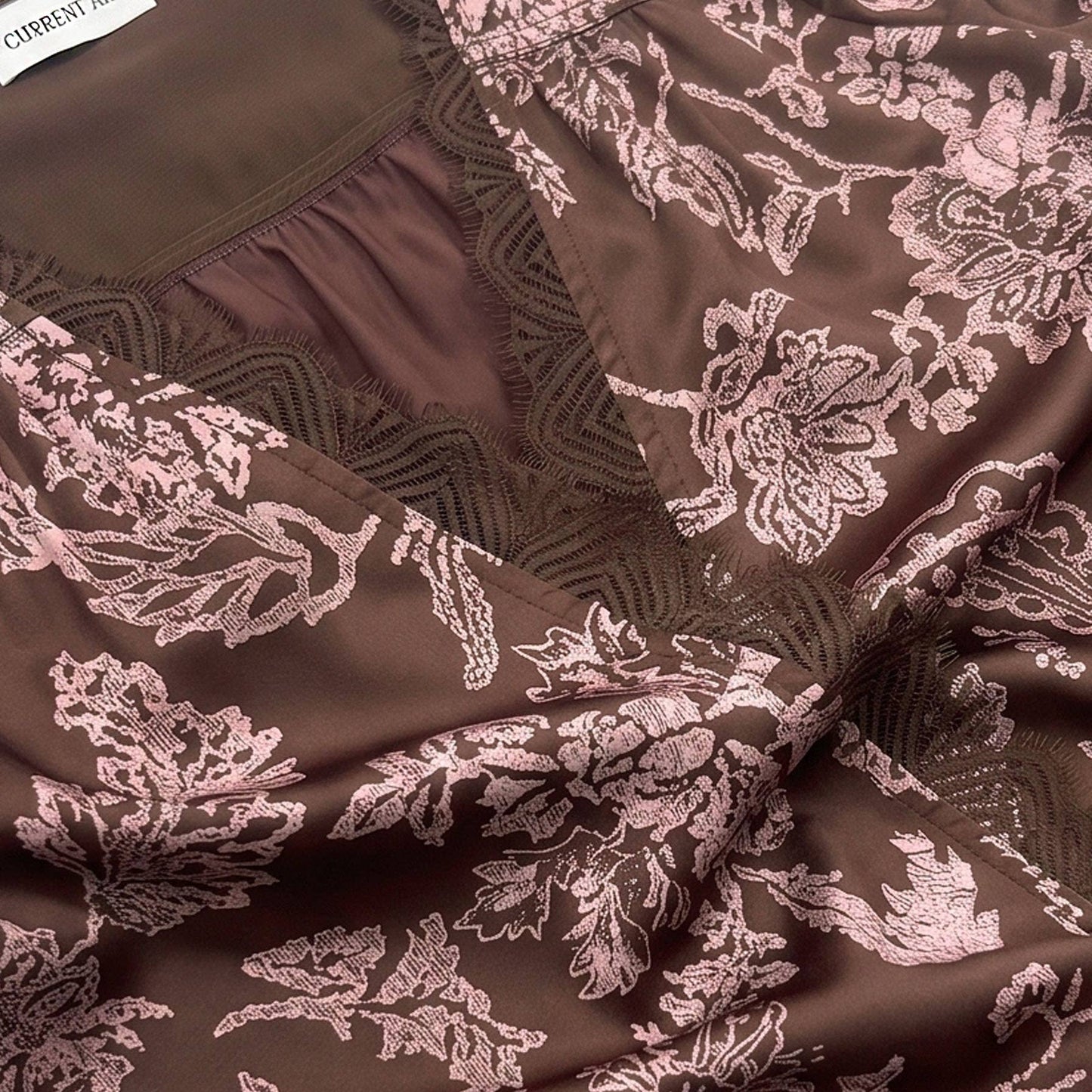 Floral Printed Lace Surplice Top