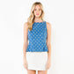 Polka Dot Boat Neck Panel Top