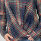 Washed Plaid Surplice Blouse