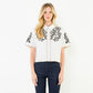 Collared Button Up Embroidery Top