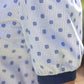Blue Stripe Placket Embroidered Detail Stripe Top