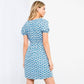 Blue Tassel Tie Flower Print Dress