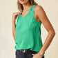 Sleeveless Scoop Neck Bias Woven Top