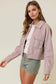 Collared Neck Long Sleeve Front Metal Zip Jacket