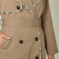 Plaid Trim Midi Trench Coat