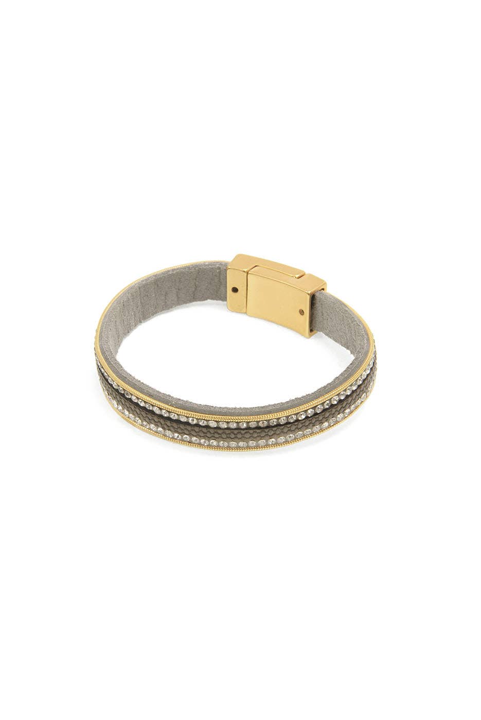 Leather w/Crystal Bracelet