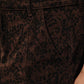 High Waist Leopard Print Stretch Knit Pocket Mini Skirt