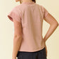 Floral Embroidery Print & Terry Mix Muscle Top - Blush