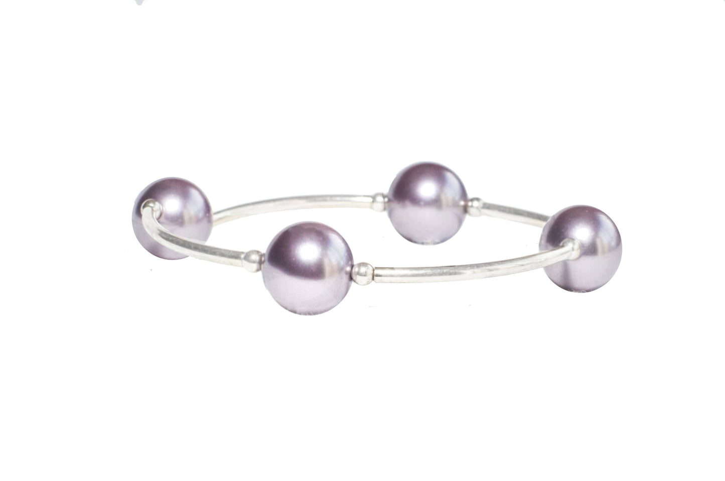 12mm Mauve Swarovski Pearl Blessing Bracelet