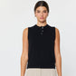 Black Sleeveless Henley Knit Vest