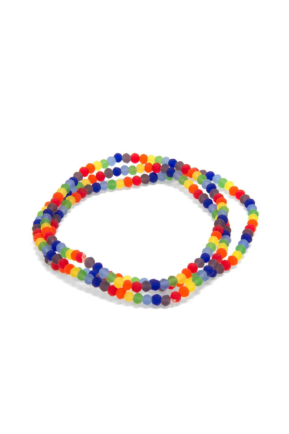 3 Row Glass Beads Bracelet in Rock Candy
