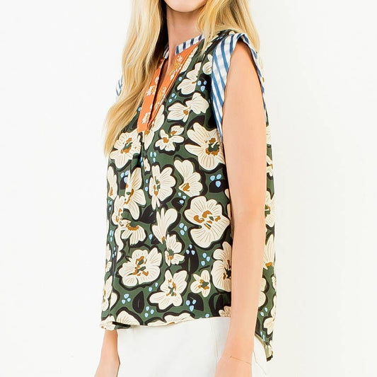 Multi Print Short Sleeve Top