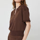 Embroidered Cropped Short Sleeve Sweatshirt