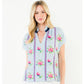 Embroidered Stripe V-Neck Top