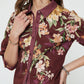 Floral Printed 3/4 sleeve Button-down Shirts