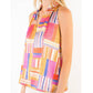 Sleeveless Ruffled Neck Pattern Top