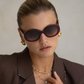 Aria Acetate Womens Oval Sunglasses: Dark Cherry