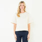 Ivory Short Sleeve Crew Neck Top
