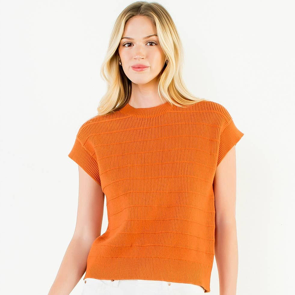 Orange Knit Vest Top