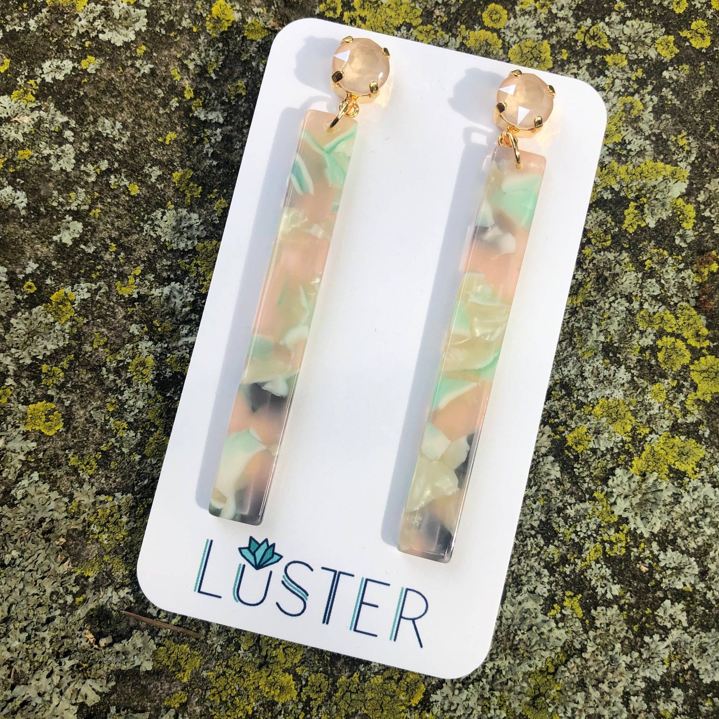 Ivory Stick Drop Lightweight Statement Earrings