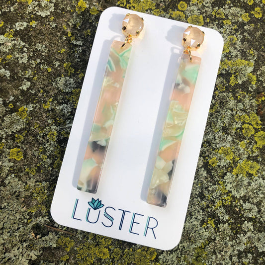 Ivory Stick Drop Lightweight Statement Earrings