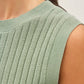 Texture Ribbed Classic Cut Sweater Tank