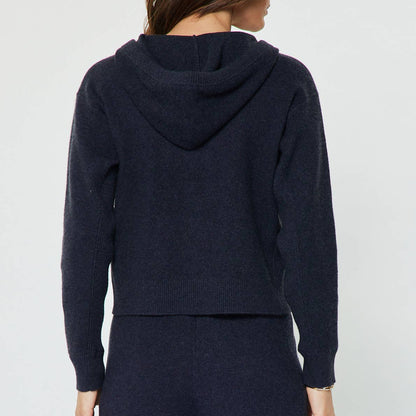 Cropped Knit Hoodie Zip-up