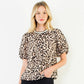Flowy Puff Sleeve Animal Print Top