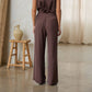 Eco-Friendly Recycled Poly Pleated Wide Leg Pants