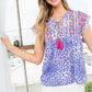Purple Cheetah Print Embroidered Top