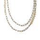 15"+ 2 Dbl FW Silver Pearl Chain Necklace