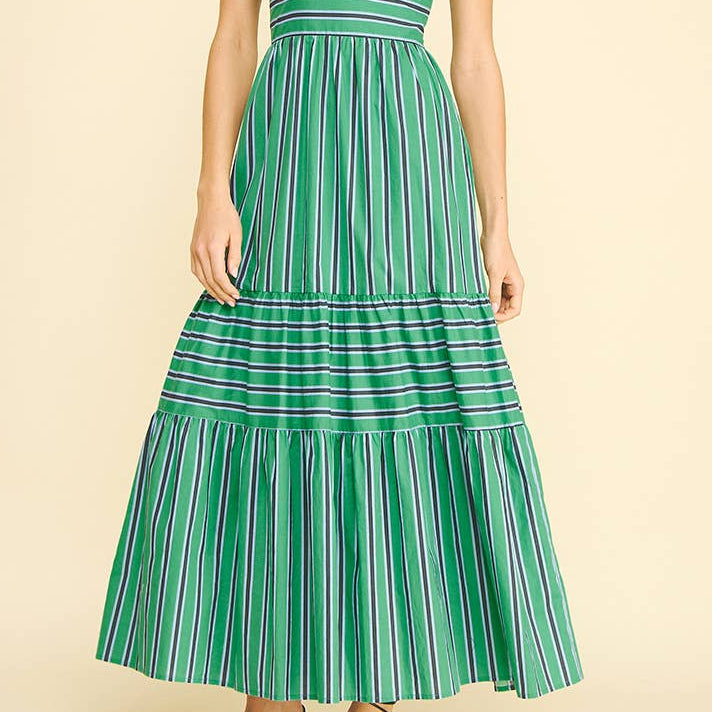 STRIPE TIERED MAXI DRESS