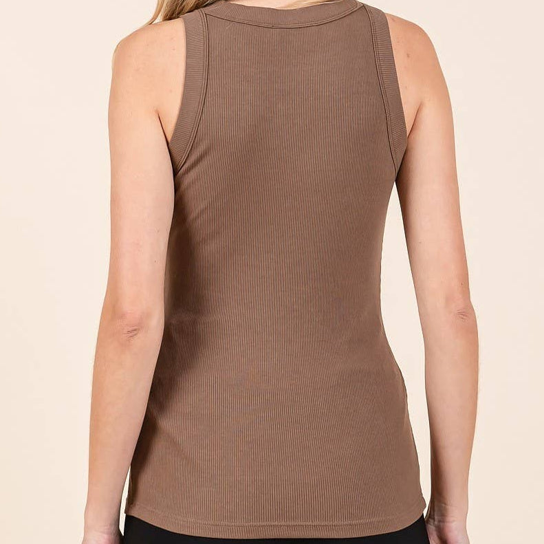 Rib Knit Round Neck Tank