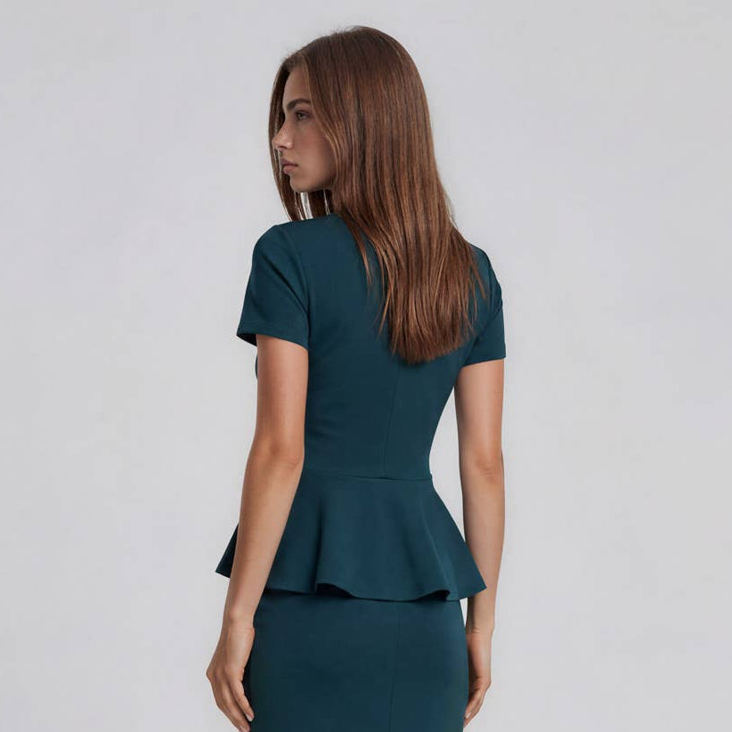 Boat Neck Peplum Top