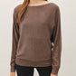 Dolman Sleeve Fine Gauge Boatneck Sweater