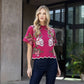 Short Sleeve Sweater With Scallop Hem