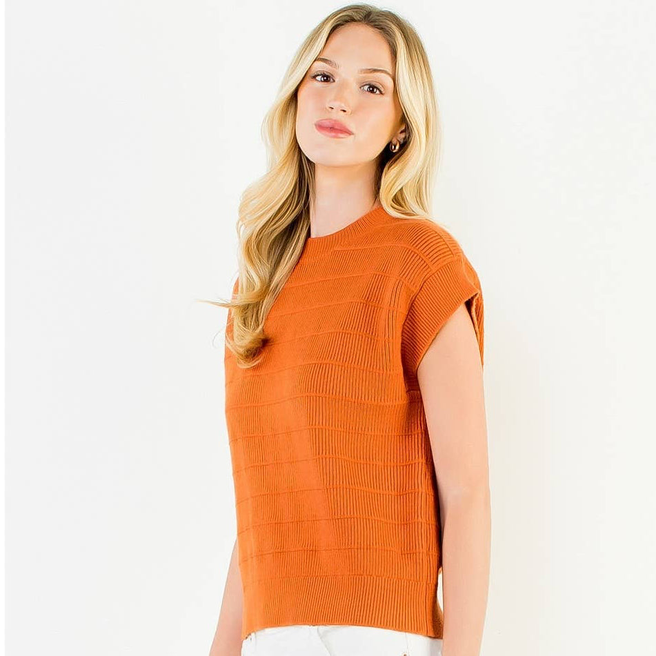 Orange Knit Vest Top