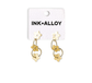 Daisy Floral Chain Post Earrings Brass