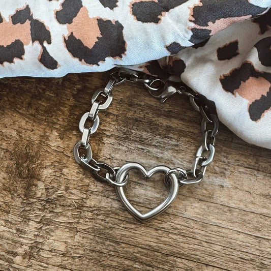 Open Heart Charm Bracelet