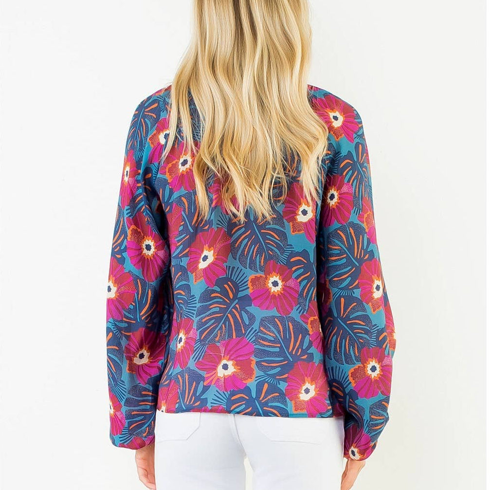 Long Sleeve Flowy Flower Top