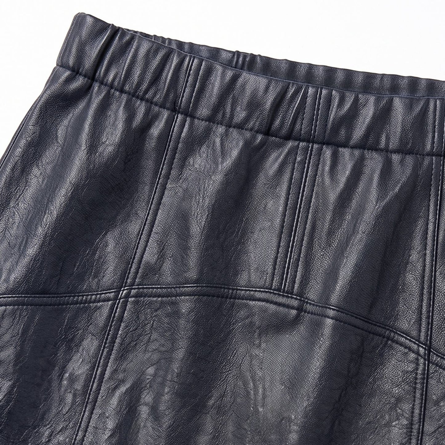 Faux Leather A-Line Midi Skirt